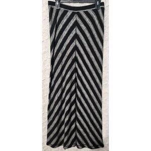 Max Studio‎ Skirt Womens M Black White Grey Maxi Chevron Striped Y2K Stretch
